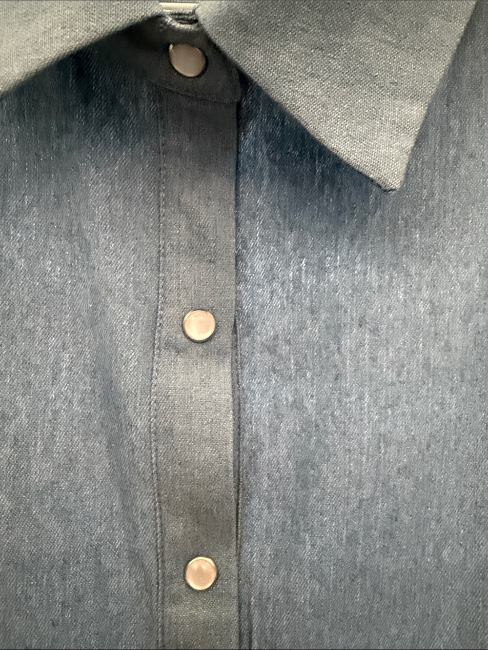 Lumiere Blue Denim Midi Dress Shirt - Picture 5 of 8